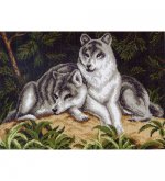 арт.614 Рисунок на канве р.37/49 Волчья пара