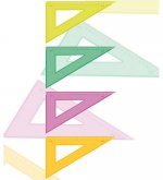 Треугольник 23 см 30* флю прозрачный, цвет розовый