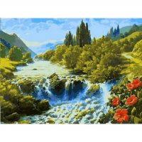 GX7362/Водопад в долине - картина по номерам