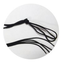 Шнурки круглые тонкие 150-160 см цвет черный