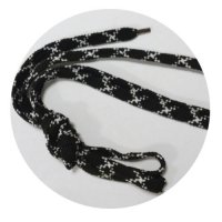 Шнурки 70 см цвет черный с белым